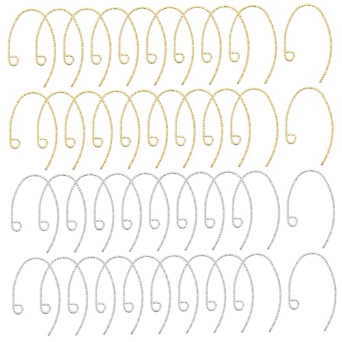 ARTSEWPLY 40 Stück Teiliges Ohrschmuck DIY Langlebigem Kupfer Gold und Silberfarbene Ohrhaken mit Rutschfester Farbbeständiger Beschichtung Leicht und Hautfreundlich für Frauen zum Ohrring ARTSEWPLY 40 Stück Teiliges Ohrschmuck DIY Langlebigem Kupfer Gold und Silberfarbene Ohrhaken mit Rutschfester Farbbeständiger Beschichtung Leicht und Hautfreundlich für Frauen zum Ohrring von ARTSEWPLY
