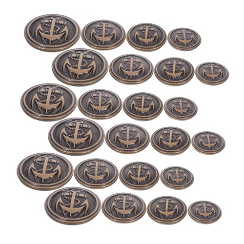 ARTSEWPLY 40 Stück Teiliges Set Metallknöpfe für Blazer und Mäntel Vintage Kupfer Runde Flache Form Robuste Nähknöpfe für Jacken Overcoats mit Verstärkten Ösen Polierte Oberfläche von ARTSEWPLY