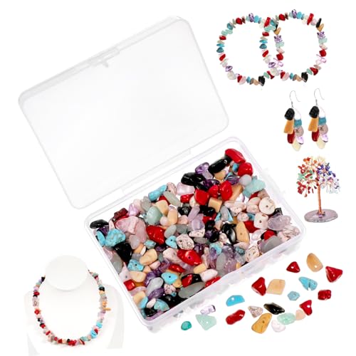 ARTSEWPLY 400 Stück Unregelmäßige Steinperlen für DIY Schmuckherstellung Natürliche Robuste Materialien für Armbänder und Handwerksprojekte Vielseitig und Langlebig von ARTSEWPLY