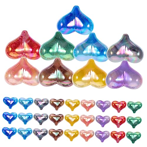 ARTSEWPLY 40Stücke Acrylperlen Herzform Handgefertigte Schmuckperlen für DIY Armbänder und Sichere und Langlebige Bastelperlen für Kreative Projekte von ARTSEWPLY