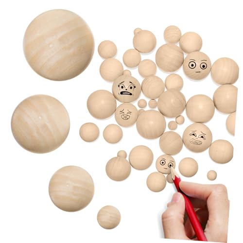 ARTSEWPLY 40Stücke Holzkugeln Unbearbeitet Runde Holzperlen ohne Löcher Verschiedenen für Bastelprojekte und Dekoration ARTSEWPLY 40Stücke Holzkugeln Unbearbeitet Runde Holzperlen ohne Löcher Verschiedenen für Bastelprojekte und Dekoration von ARTSEWPLY