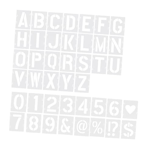 ARTSEWPLY 42 Stück Teiliges Pet Schablonen mit Buchstaben und Zahlen Wiederverwendbar Multifunktional für DIY Malerei Holz Wänden Stoffen und Möbeln Geruchsneutral und Langlebig von ARTSEWPLY