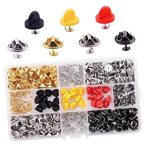 ARTSEWPLY 430 Stück Broschenverschluss Set Austauschbare Pinbacks für Anstecker Sichere Metall und Gummiverschlüsse für DIY Schmuck Kompatibel mit Krawattennadeln und Abzeichen von ARTSEWPLY