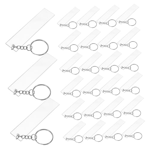 ARTSEWPLY 48 Stück Schlüsselanhänger aus Acryl Transparente Schlüsselbund Schlüsselkettenblanks Schlüsselanhänger-Kit Schlüsselkettenringe Sublimation Keychain Blanks DIY -Schlüsselbund von ARTSEWPLY