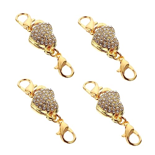 ARTSEWPLY 4Stücke Herzförmige Schmuck Extender mit Zirkonia DIY und Armbandverlängerungen Goldfarbene Kettenverbinder für Schmuckgestaltung von ARTSEWPLY