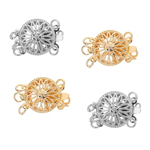 ARTSEWPLY 4Stücke Schmuckverschluss Teiliges Halsketten Connector Multi Strang Verschlüsse für DIY Armbänder Platin für Schmuckherstellung von ARTSEWPLY