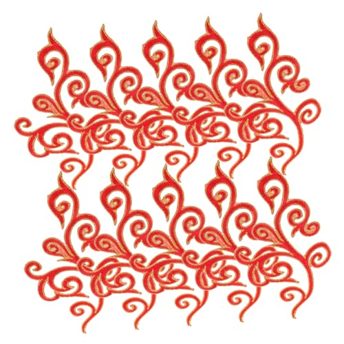 ARTSEWPLY 5 Paare Gestickter Stoffaufnäher Blumenflicken Zum Aufbügeln Western-applikationen Aufnäher Mit Blumenapplikation Stickerei-blumenapplikation Stickerei-patch-blumen Polyester Rot von ARTSEWPLY