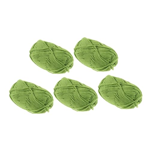 ARTSEWPLY 5 Rollen Baumwollgarn zum Stricken und Häkeln Weiches Hautfreundliches DIY Handarbeitsgarn für Kleidung Schals Mützen und Accessoires Vielseitig und Langlebig Grasgrün von ARTSEWPLY