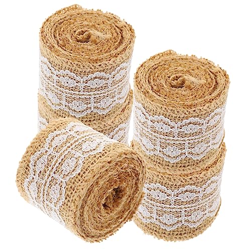 ARTSEWPLY 5 Rollen Jute Spitzenband mit Glatter Oberfläche für Geschenkverpackung und DIY Bastelprojekte Vielseitig Einsetzbar für Partydekoration Hochzeit und Festliche Anlässe ARTSEWPLY 5 Rollen Jute Spitzenband mit Glatter Oberfläche für Geschenkverpackung und DIY Bastelprojekte Vielseitig Einsetzbar für Partydekoration Hochzeit und Festliche Anlässe von ARTSEWPLY