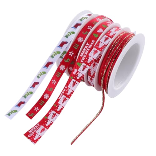 ARTSEWPLY 5 Rollen Teiliges Weihnachtsband Rot Gedrucktes Dekoband für Geschenke und DIY Basteln Strapazierfähiges Vielseitiges Geschenkband für Party und Hochzeitsdekoration ARTSEWPLY 5 Rollen Teiliges Weihnachtsband Rot Gedrucktes Dekoband für Geschenke und DIY Basteln Strapazierfähiges Vielseitiges Geschenkband für Party und Hochzeitsdekoration von ARTSEWPLY