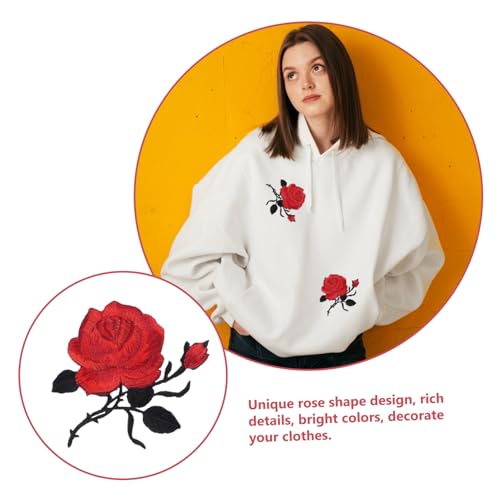 ARTSEWPLY 5 Stück Bestickte Rosen Aufnäher zum Aufbügeln Rote Blumen Applikationen für Kleidung Praktische Reparaturpatches für Textilien Vielseitige DIY nähzubehör für Jacken Taschen ARTSEWPLY 5 Stück Bestickte Rosen Aufnäher zum Aufbügeln Rote Blumen Applikationen für Kleidung Praktische Reparaturpatches für Textilien Vielseitige DIY nähzubehör für Jacken Taschen von ARTSEWPLY