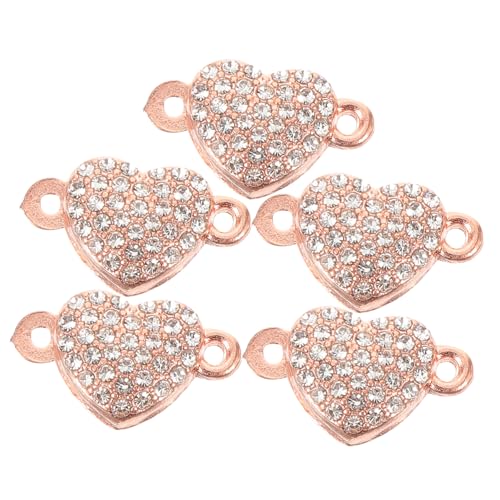ARTSEWPLY 5 Stück Magnetverschluss Herzform aus Langlebigem Metall für DIY Schmuck Armbänder und Halsketten Einfache Montage Glänzend Roségold für Bastler und Geschenkideen von ARTSEWPLY