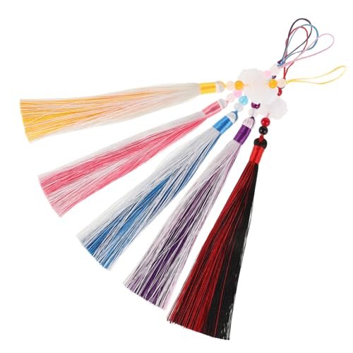 ARTSEWPLY 5 Stück Teiliges Chinesische Quasten Anhänger Hanfu Taillenaccessoire Vintage Lotus Muster Orientalische Dekoration Stilvolle Traditionelle Gürtelanhänger von ARTSEWPLY