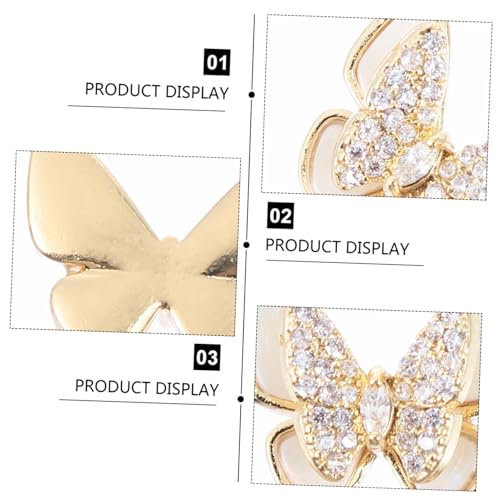 ARTSEWPLY 5 Stück Teiliges DIY Nagelkunst Schmuck Doppelschichtige Goldene Schmetterling Nail Studs Nageldekoration für Mädchen Ungiftig für Nagelstudio und Besondere Anlässe von ARTSEWPLY