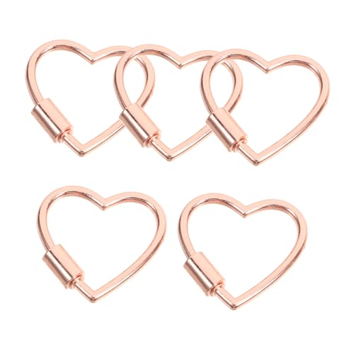 ARTSEWPLY 5 Stück Teiliges Herz Karabiner Schraubverschluss aus Robustem Legierungsmetall Schmuckverbinder für DIY Armband Halskette Rotgoldfarbene Charms für Vielseitiges Basteln und ARTSEWPLY 5 Stück Teiliges Herz Karabiner Schraubverschluss aus Robustem Legierungsmetall Schmuckverbinder für DIY Armband Halskette Rotgoldfarbene Charms für Vielseitiges Basteln und von ARTSEWPLY
