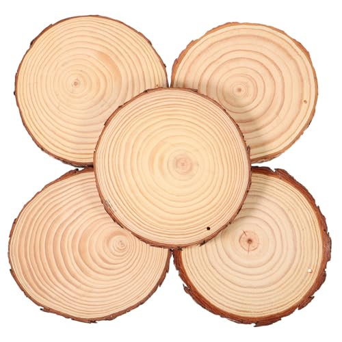 ARTSEWPLY 5 Stück Teiliges Natürliche Holzscheiben Rustikale Holzscheiben mit Rinde für DIY Basteln Malen Untersetzer Dekoration und Fotografie ARTSEWPLY 5 Stück Teiliges Natürliche Holzscheiben Rustikale Holzscheiben mit Rinde für DIY Basteln Malen Untersetzer Dekoration und Fotografie von ARTSEWPLY