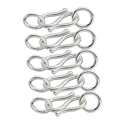 ARTSEWPLY 5 Stück Teiliges S Haken Schmuckverschluss aus Sterling Silber Langlebig Vielseitig für DIY Armband und Halskette S und Förmigen Verschlüssen mit Doppelnringen für von ARTSEWPLY