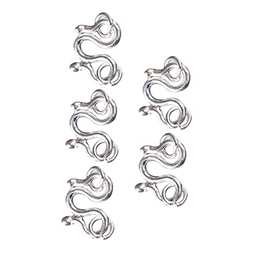 ARTSEWPLY 5 Stück Teiliges S Haken Verschlüsse aus Sterling Silber Leichte Schmuckverschlüsse für Armband DIY Langlebige Kettenverbinder Eleganter Silberner Schmuckverschluss für Charms von ARTSEWPLY