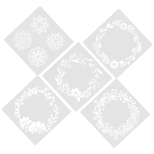 ARTSEWPLY 5 Stück Teiliges Wiederverwendbarer Malvorlagen Pet Blumenmuster Schablonen für Wand und Möbelgestaltung DIY Handwerk für Kreative Jugendliche ARTSEWPLY 5 Stück Teiliges Wiederverwendbarer Malvorlagen Pet Blumenmuster Schablonen für Wand und Möbelgestaltung DIY Handwerk für Kreative Jugendliche von ARTSEWPLY