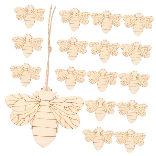ARTSEWPLY 50 Sätze Unbehandelte Holzscheiben Bienenform für DIY Bastelprojekte für Malen Zeichnen und Dekorieren für Kreative Ideen von ARTSEWPLY