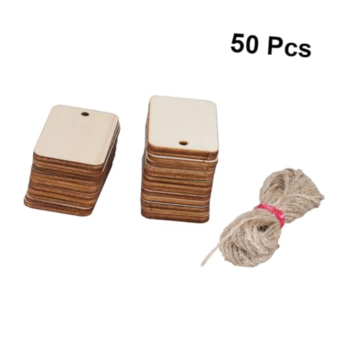 ARTSEWPLY 50 Stück DIY Rechteckige Holzanhänger mit Juteschnur Naturbelassene Blanko Holzschilder zum Basteln Beschriften Dekorieren für Party und Hochzeitsdekoration Handgefertigte ARTSEWPLY 50 Stück DIY Rechteckige Holzanhänger mit Juteschnur Naturbelassene Blanko Holzschilder zum Basteln Beschriften Dekorieren für Party und Hochzeitsdekoration Handgefertigte von ARTSEWPLY