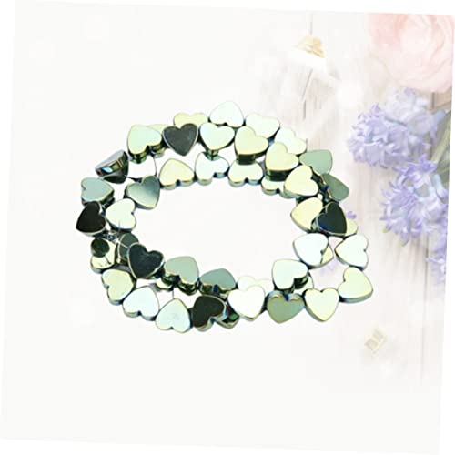 ARTSEWPLY 50 Stück Hohle Herzperlen Grün Farbige Steinperlen Halbgefertigt Kreative DIY Schmuckzubehör für Armband Halskette Bastelprojekte von ARTSEWPLY