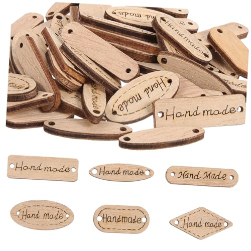 ARTSEWPLY 50 Stück Holz Label Buttons mit Doppel Handmade Näh Etiketten aus Robustem Holz Vintage Stil für DIY Kleidung Tags und Bastelprojekte Praktische Holzknöpfe zum Annähen ARTSEWPLY 50 Stück Holz Label Buttons mit Doppel Handmade Näh Etiketten aus Robustem Holz Vintage Stil für DIY Kleidung Tags und Bastelprojekte Praktische Holzknöpfe zum Annähen von ARTSEWPLY