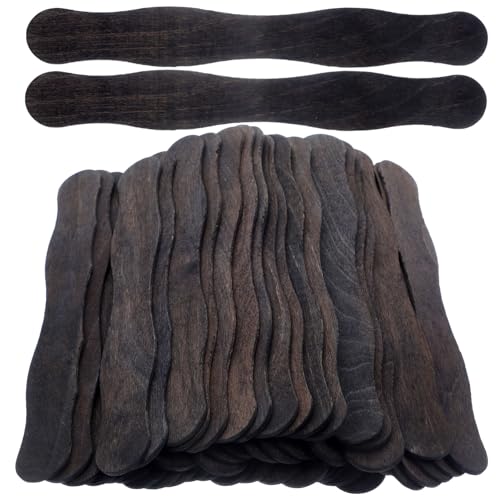 ARTSEWPLY 50 Stück Holzstäbchen Modellmaterial Eisstäbchen Jumbo Bunte Eisstäbchen Cake Pop Stäbchen Queue Lolly Bastelstäbchen Partystäbchen Zum Basteln Schwarz von ARTSEWPLY