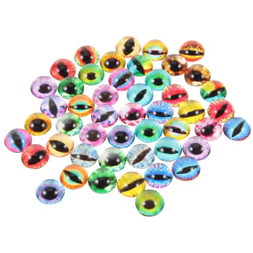 ARTSEWPLY 50 Stück Kristallglas Augen Aufkleber Realistische Bastelaugen für Puppenherstellung DIY Dekoration Halbkugel Wasserfest Gläserne Augen für Handwerk und Kunstprojekte von ARTSEWPLY