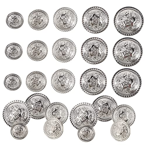 ARTSEWPLY 50 Stück Metallknöpfe Retro Stil Strapazierfähige Ösenknöpfe zum Annähen Silberfarbene Blazer Knöpfe für Anzüge Mäntel DIY Bastelprojekte und Kleidung Dekoration von ARTSEWPLY