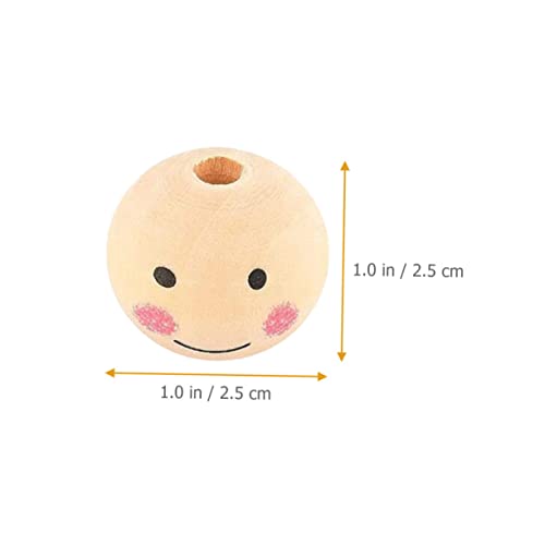 ARTSEWPLY 50 Stück Natürliche Holzperlen mit Smile Lose Schmuckperlen für DIY Basteln Holzperlen zum Auffädeln Kreative Bastelperlen für Armbänder und Girlanden von ARTSEWPLY