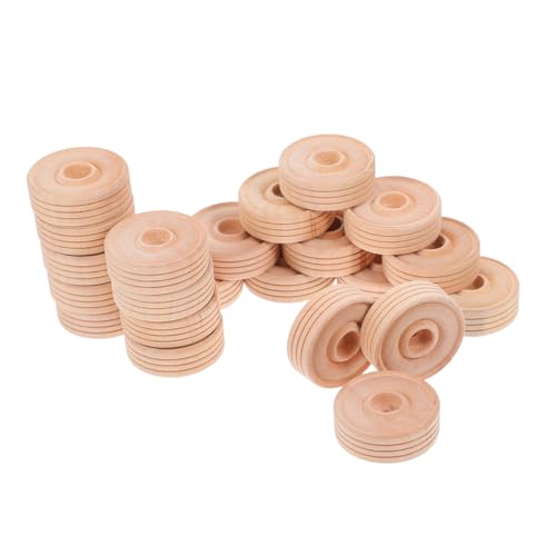 ARTSEWPLY 50 Stück Runde Holzräder für DIY Robuste Bastelzubehör für Bastelliebhaber für Kreative Projekte und Modellbau von ARTSEWPLY