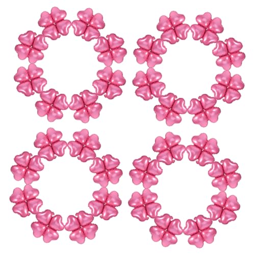 ARTSEWPLY 50 Stück Teiliges Folienballon Vierblättrigem Kleeblatt und Herzförmigen Rosa Ballons Dekoratives Valentinstags deko Romantische Feiern und Besondere Anlässe von ARTSEWPLY