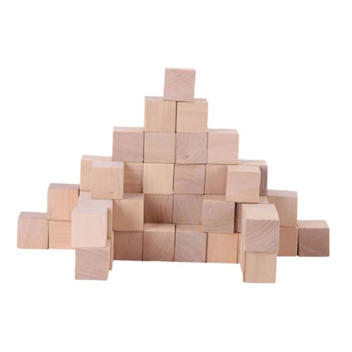 ARTSEWPLY 50pcs Unvollendete Quadratische Holzblöcke Für Diy- Und Handwerksprojekte Kleinkind -puzzles Bildungsaktivitäten Zum Schnitzen Von Holzsteifern Quadrate von ARTSEWPLY