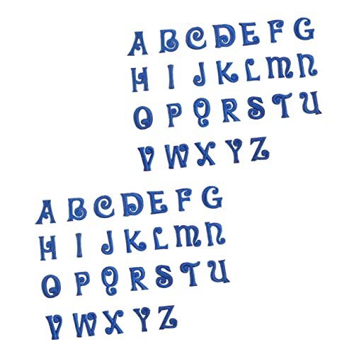 ARTSEWPLY 52 Stück Aufbügelbare Buchstaben Aufnäher Blaues Stickerei für DIY Kleidung Stoffdekoration Reparatur und Bastelprojekte Buchstaben Langlebig und Hautfreundlich von ARTSEWPLY