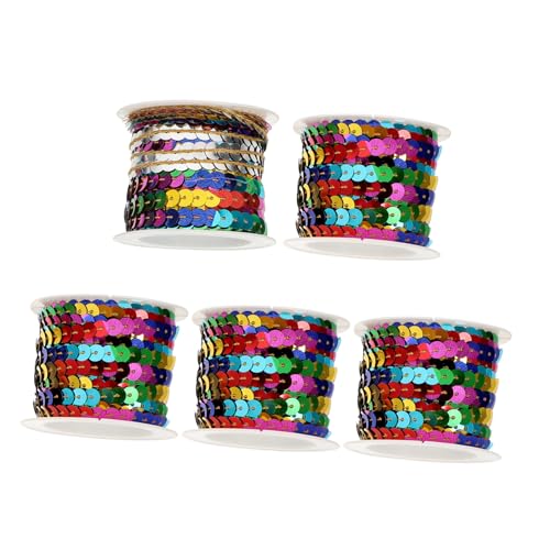 ARTSEWPLY 5Rollen Paillettenband Flache Pailletten Schnur für DIY Kleider Stirnbänder Hochzeitsdekoration und Handwerksprojekte Strapazierfähig und Vielseitig Einsetzbar ARTSEWPLY 5Rollen Paillettenband Flache Pailletten Schnur für DIY Kleider Stirnbänder Hochzeitsdekoration und Handwerksprojekte Strapazierfähig und Vielseitig Einsetzbar von ARTSEWPLY