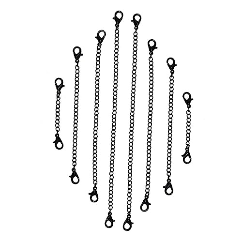 ARTSEWPLY 5Stücke Verlängerungskette mit Karabinerverschluss für Schmuckherstellung Schwarz Armband Extender und Halskette von ARTSEWPLY
