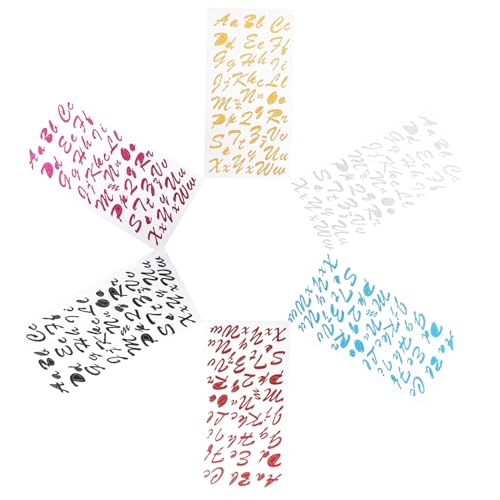 ARTSEWPLY 6 Blätter Selbstklebende Glitzer Buchstaben Zahlen Aufkleber Dekorative Kleine Zahlen Sticker für Scrapbooking Grußkarten DIY Bastelprojekte Vielseitige Etiketten zum Beschriften von ARTSEWPLY
