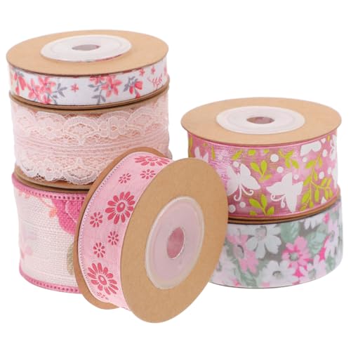 ARTSEWPLY 6 Rollen Doppelseitiges Polyester Webband mit Blumenmuster Robustes Vielseitiges Dekoband für DIY Bastelarbeiten Geschenkverpackungen Festtagsdekorationen und Handgefertigte ARTSEWPLY 6 Rollen Doppelseitiges Polyester Webband mit Blumenmuster Robustes Vielseitiges Dekoband für DIY Bastelarbeiten Geschenkverpackungen Festtagsdekorationen und Handgefertigte von ARTSEWPLY