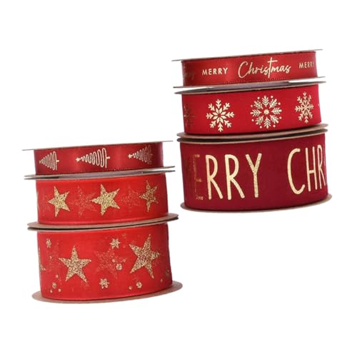 ARTSEWPLY 6 Rollen Rotes Glitzer Organza Geschenkband mit Schneepulver Goldfolie Breites Weihnachtsband für Geschenkverpackung DIY Basteln Festliche Weihnachtsdeko Vielseitig für Feiertage ARTSEWPLY 6 Rollen Rotes Glitzer Organza Geschenkband mit Schneepulver Goldfolie Breites Weihnachtsband für Geschenkverpackung DIY Basteln Festliche Weihnachtsdeko Vielseitig für Feiertage von ARTSEWPLY