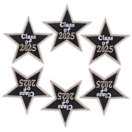ARTSEWPLY 6 Stück Gestickter Stoffaufnäher Diy-abschlusspatch Abschlussaufnäher Für Jacken Stickaufkleber Flicken Aufnähen Applikation Nähen Abschlussaufnäher Für Bekleidung Black von ARTSEWPLY