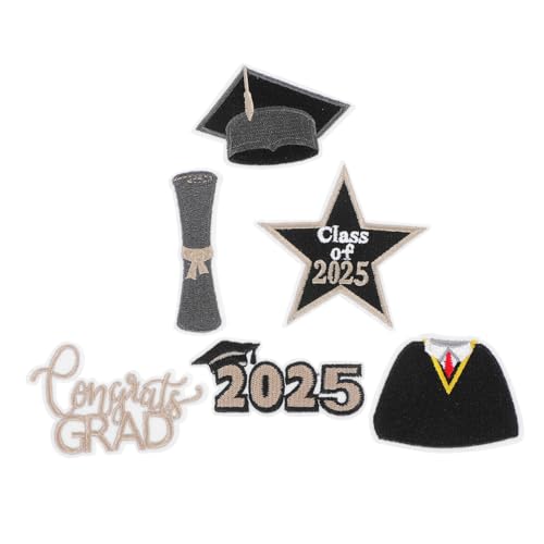 ARTSEWPLY 6 Stück Gesticktes Klebeband Abschlussaufnäher für Jacken Flicken aufnähen Stickaufkleber Aufbügelbare Patches Bügelpatches für Kleidung Stickereiflecken Patches für Jacken Stoff von ARTSEWPLY