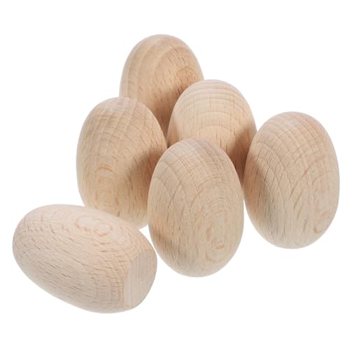 ARTSEWPLY 6 Stück Holz eier DIY Bastelset mit Glatter Oberfläche Bemalbare Mini eier für Kreative Dekoration Simulationseier für Osterdeko Tisch Gartenornamente von ARTSEWPLY