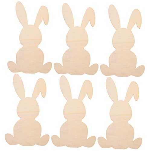 ARTSEWPLY 6 Stück Holzspäne in Hasenform für Material Stehen Hase Wanddekoration ausgeschnitten ostergeschenke tag unvollendetes Holzhandwerk holz ostern ausschnitte Ostern Holzchips Khaki von ARTSEWPLY