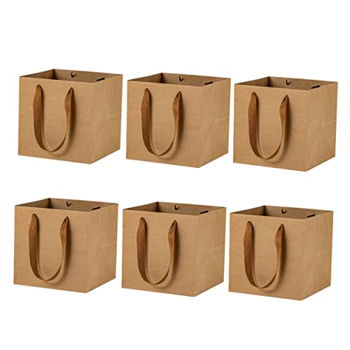 ARTSEWPLY 6 Stück Kraftpapier Tragetaschen für Kuchenverpackung und Partybedarf Robuste Langlebige Papiertüten für Snacks Süßigkeiten und Dekoration von ARTSEWPLY