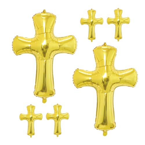 ARTSEWPLY 6 Stück Kreuz Folienballons Gold für Taufe Shower Party Deko Kinderfreundlich Leicht Aufblasbar Festliche Tischdekoration ARTSEWPLY 6 Stück Kreuz Folienballons Gold für Taufe Shower Party Deko Kinderfreundlich Leicht Aufblasbar Festliche Tischdekoration von ARTSEWPLY