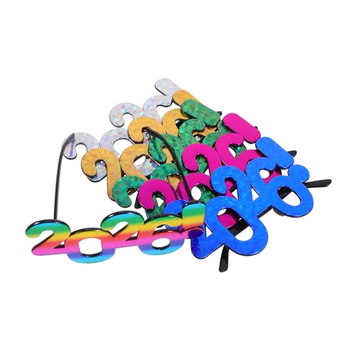ARTSEWPLY 6 Stück Partybrillen aus Robustem Pc Material Bunte Zahlenbrillen für Silvester Abschlussfeier und Geburtstag Retro Design Fotofreundliches Partyzubehör für Festliche von ARTSEWPLY