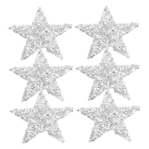 ARTSEWPLY 6 Stück Strass-stern-aufbügler: Selbstklebende Glitzer-applikationen Für Die Diy-kleidungsreparatur – Kreative Dekoration Für Die Feiertage von ARTSEWPLY