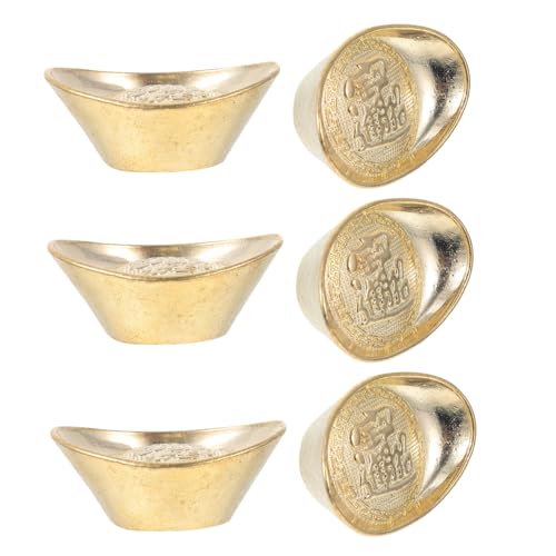 ARTSEWPLY 6 Stück Teiliges Feng Shui Deko aus Hochwertigem Goldfarbene Langlebige Wohnaccessoires für Büro und Wohnzimmer Kreative Tischdekoration für Glück und Reichtum von ARTSEWPLY