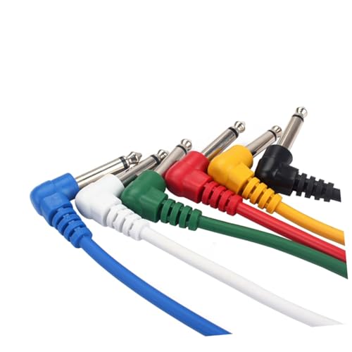 ARTSEWPLY 6 Stück Teiliges Gitarren Effektkabel Patchkabel mit Rechtwinkligen Steckern für Gitarre Bass Mikrofon Niedrigkapazitiver PVC Kupferleiter Geräuschfrei Pedalboard Geeignet von ARTSEWPLY